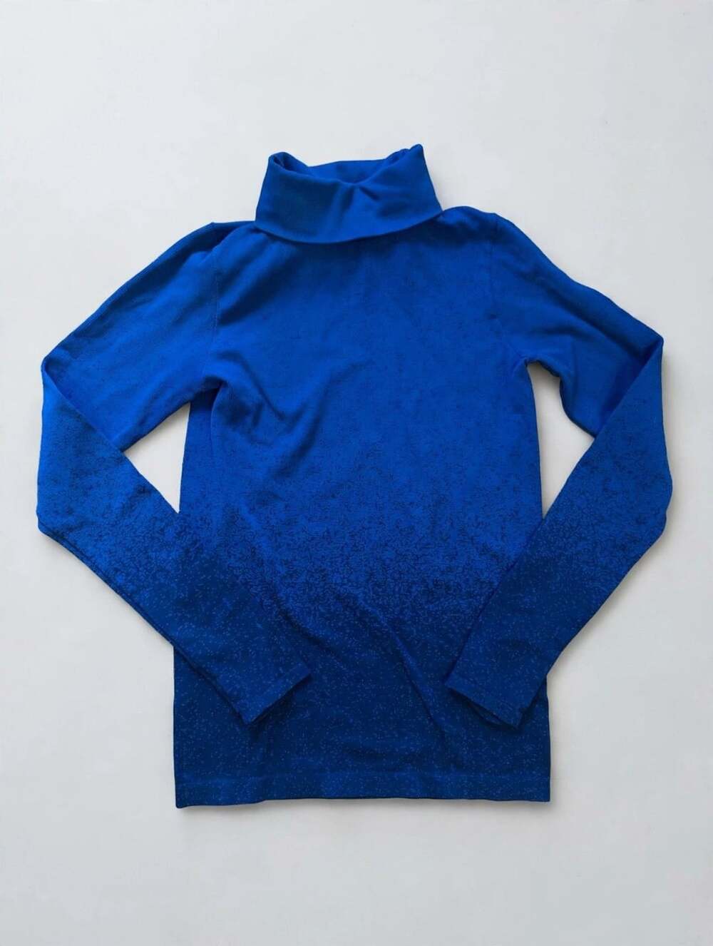 Athleta Women's Blue Ribbed Turtleneck Top Size M Long Sleeve